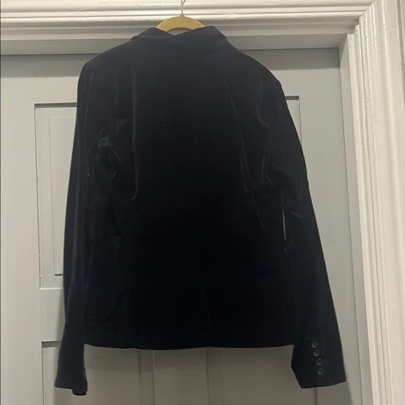 π Vintage J. Crew Velvet Blazer | Size S | Blue with Pink Lining | EUC - Picture 5 of 8